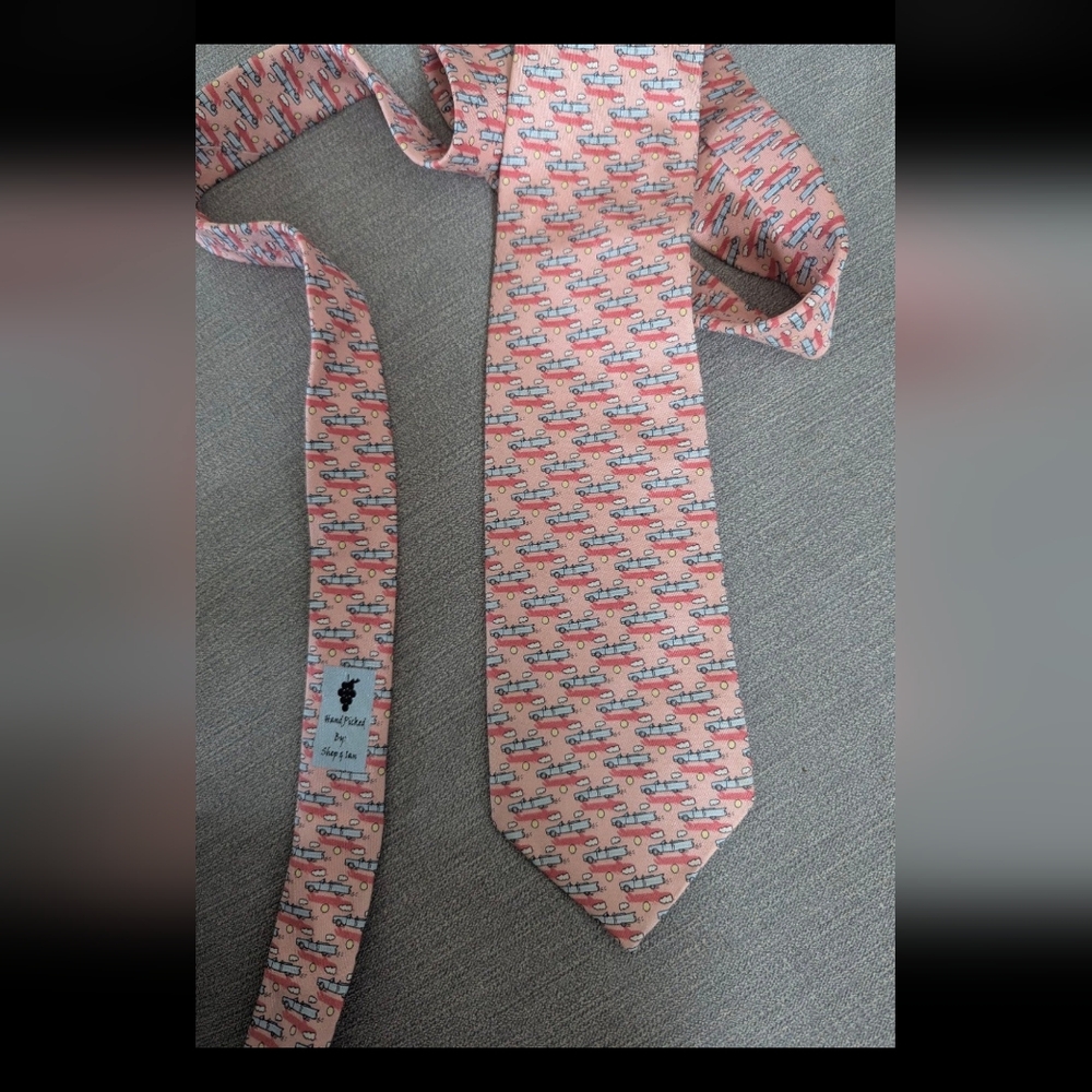 Vineyard Vines Pink Car Convertible Tie - Picture 2 of 3